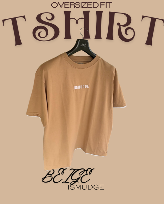 Ismudge USA Beige Oversize Tee