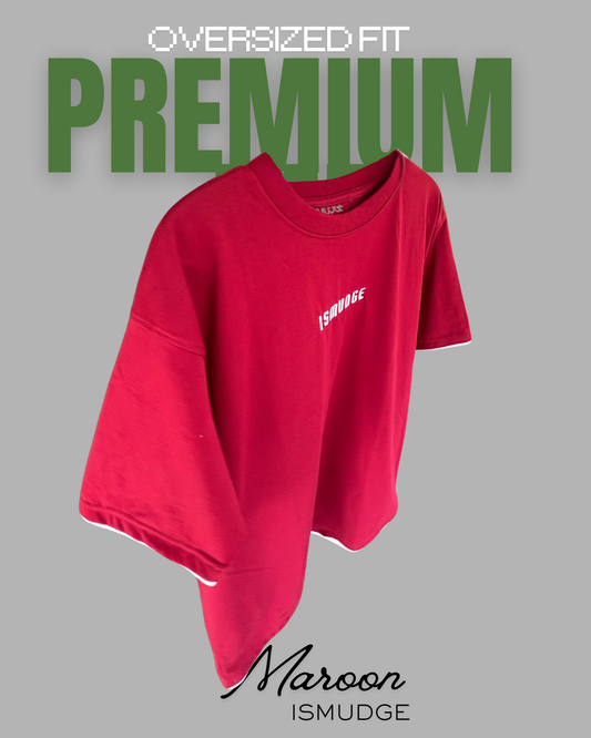 Ismudge Maroon Oversize Tee