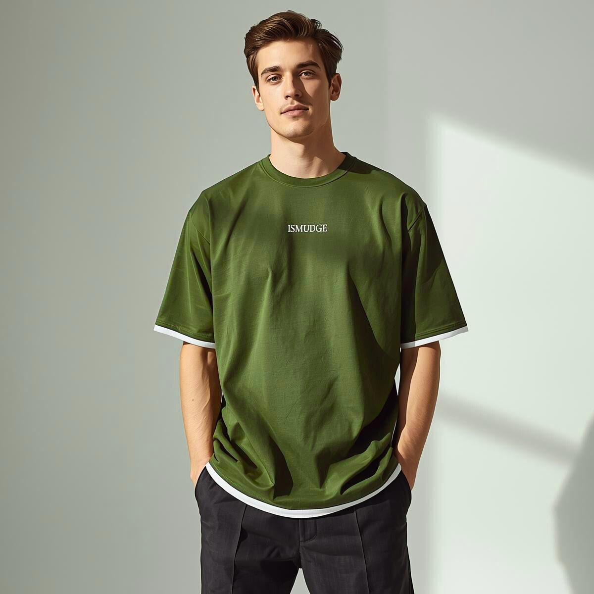 Ismudge Oversized Mono-Dark Tees