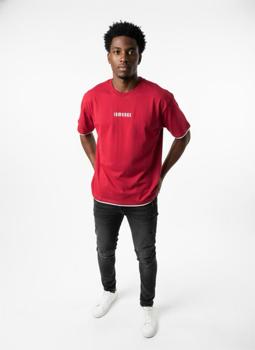 Ismudge Maroon Oversize Tee