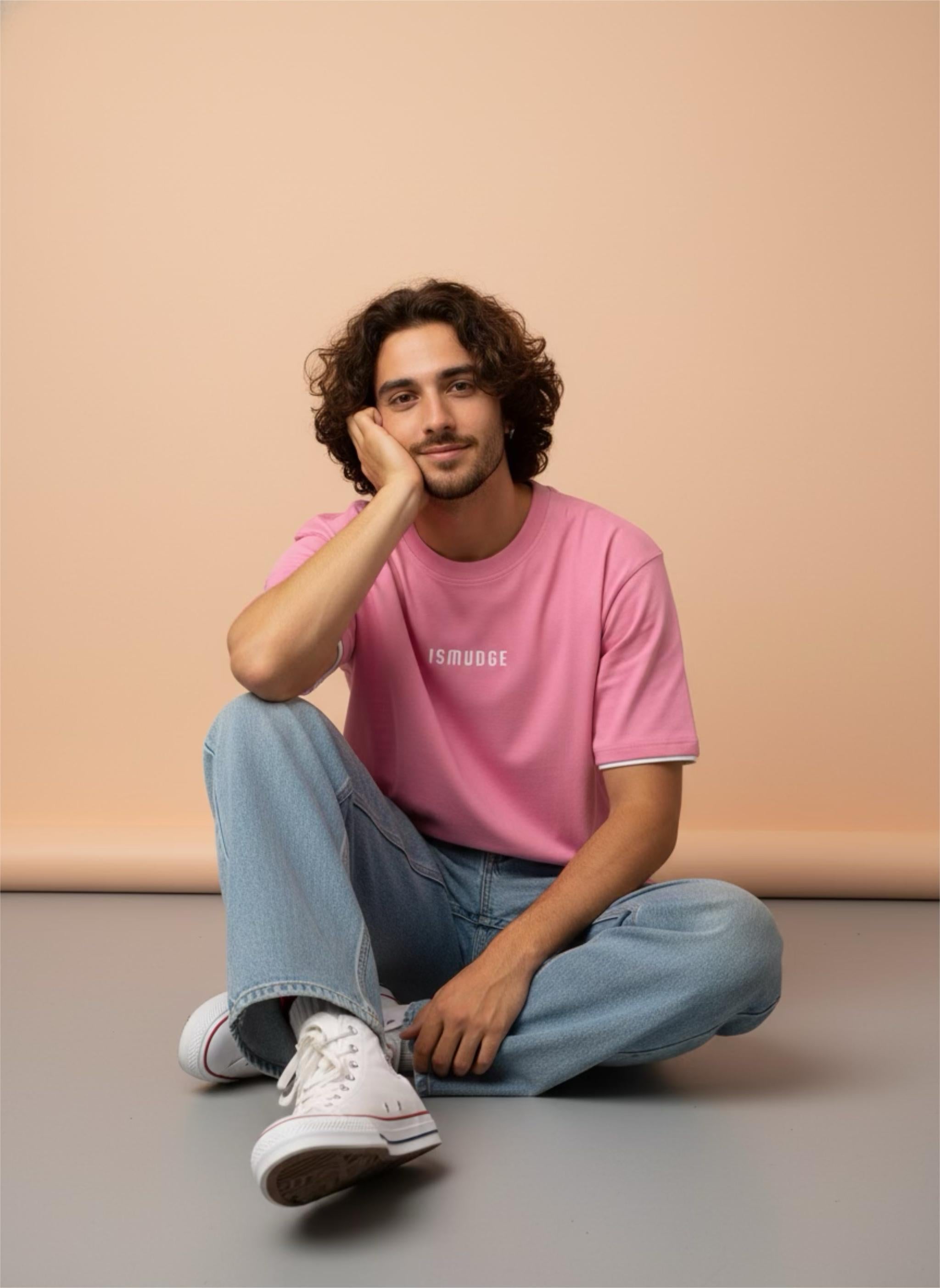 Ismudge Pink Oversize Tee