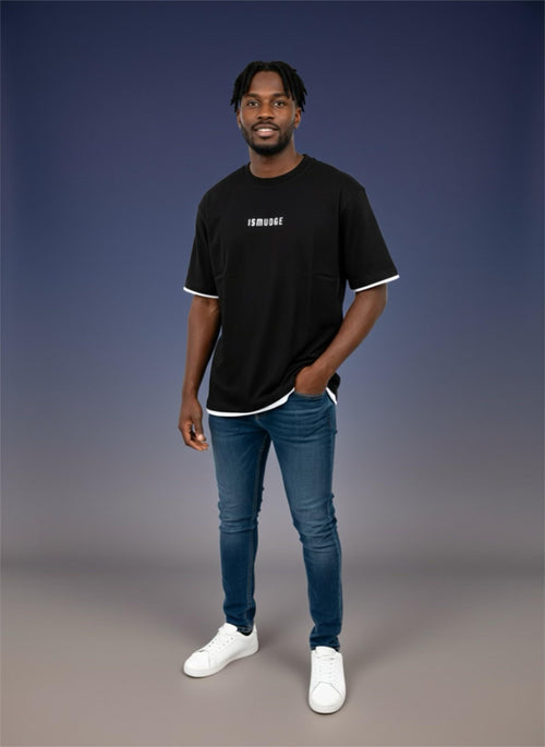 Ismudge Black Oversize Tee