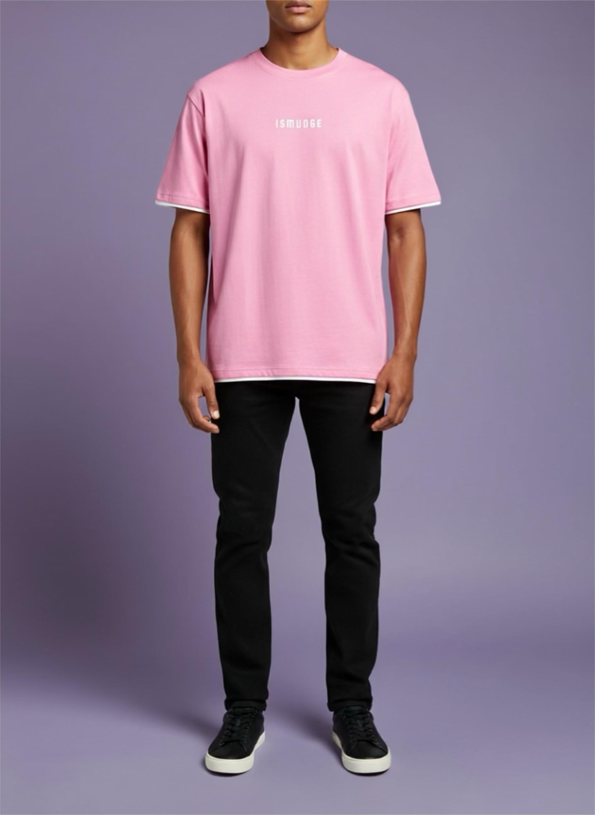 Ismudge Pink Oversize Tee