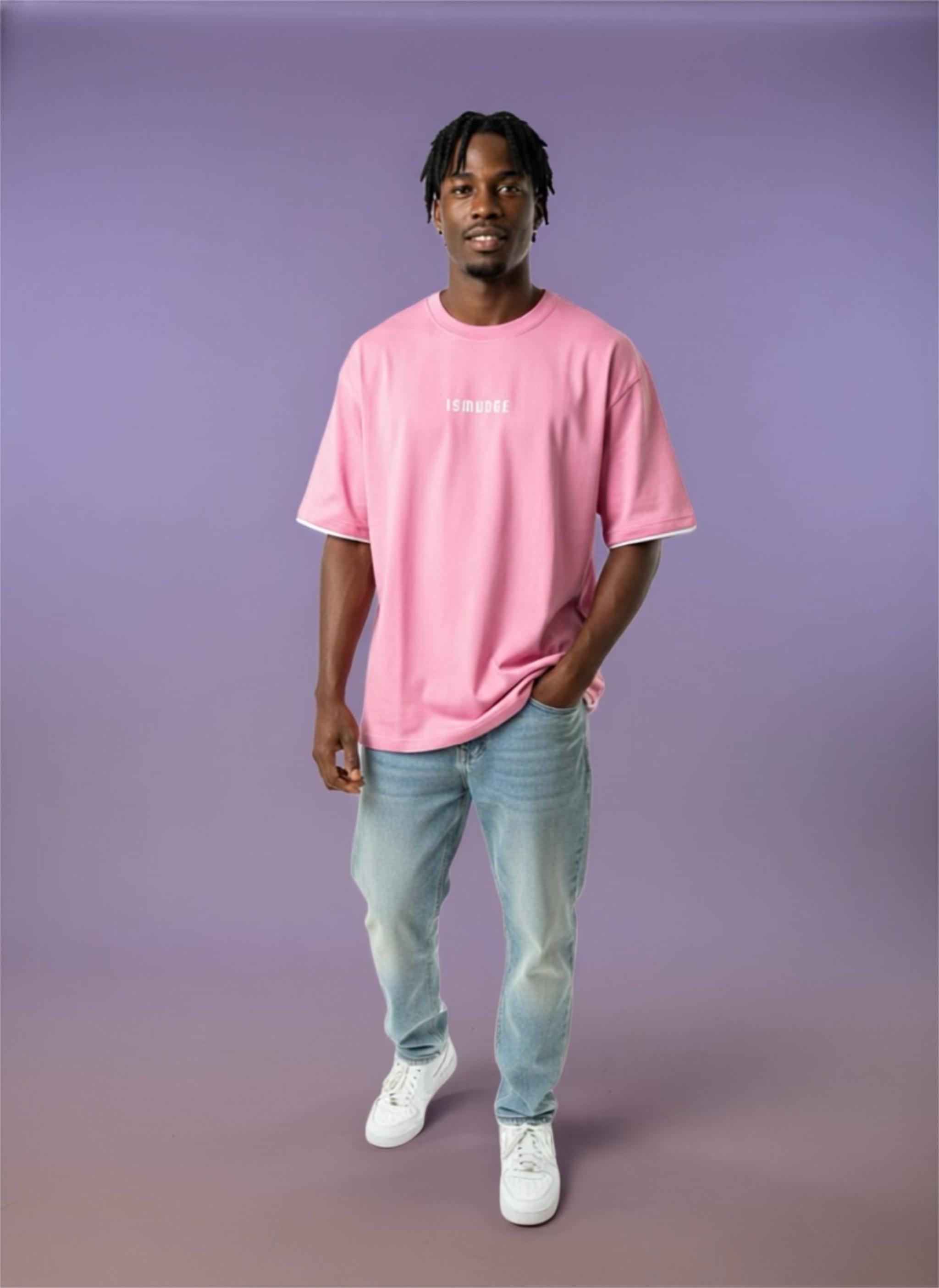 Ismudge Pink Oversize Tee