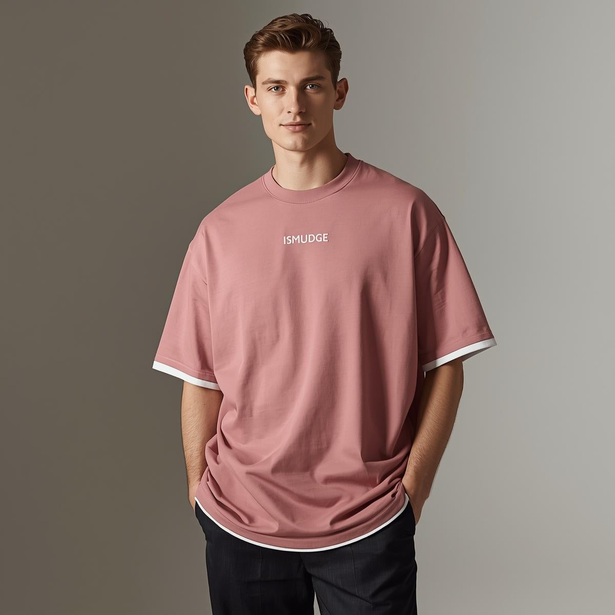 Ismudge Oversized Mono-Dark Tees