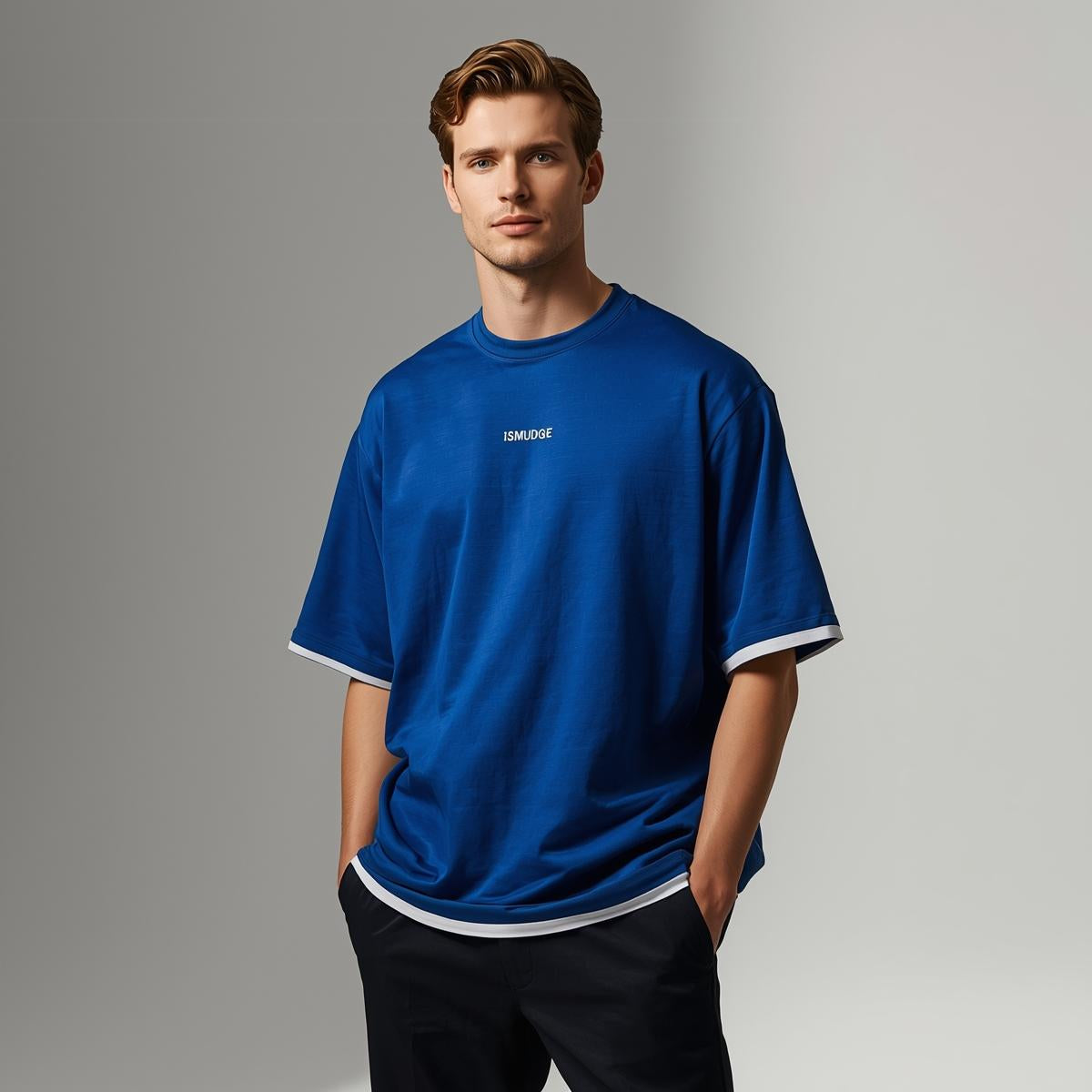 Ismudge Oversized Mono-Dark Tees